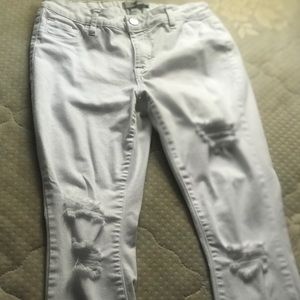 White ripped jeans